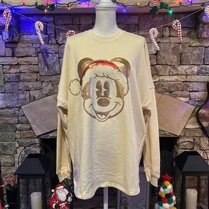 NWT Walt Disney World Santa Mickey Mouse Christmas Holiday Spirit Jersey Large